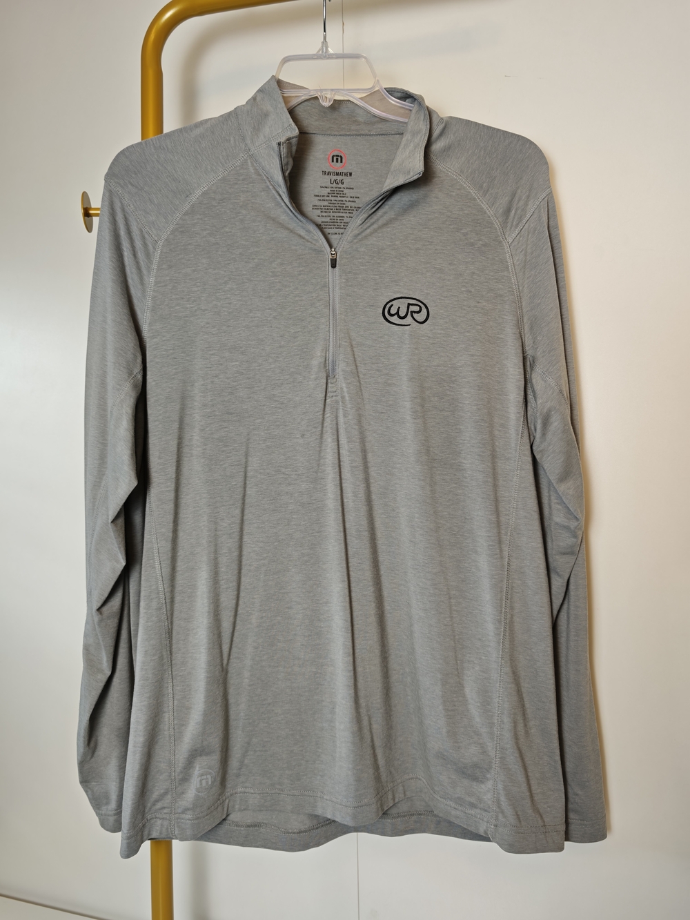 Travis Mathew Mens Gray Quarter Zip Performance Shirt Jacket L 4506